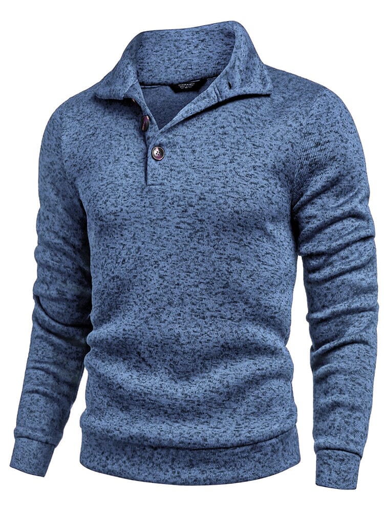 Casual Thermal Texured Knitted Sweatshirt (US Only) Sweaters coofandy Grey Blue S 