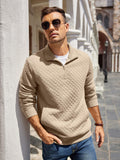 Trendy Quarter Zip Pullover Quilted Sweatshirt (US Only)