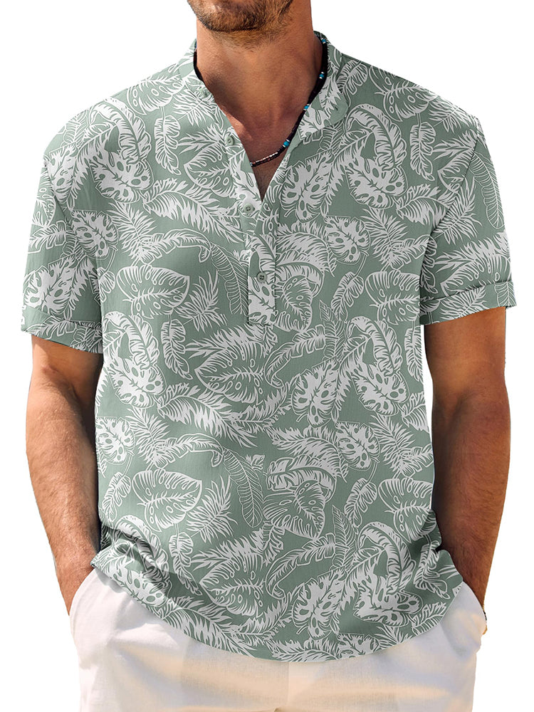 Casual Breathable Hawaiian Henley Shirt (US Only)