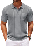 Casual Textured Knit Polo Shirt (US Only)