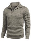 Casual Thermal Texured Knitted Sweatshirt (US Only) Sweaters coofandy Khaki S 