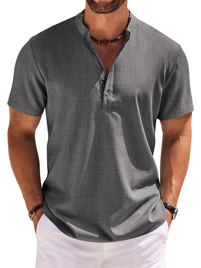 Casual Band Collar Henley Shirt (US Only)