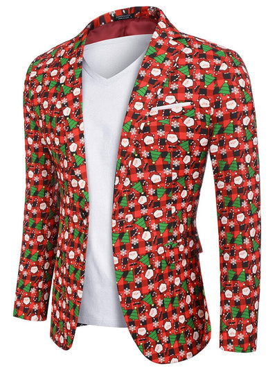 Christmas Suit Party Jacket (US Only) Blazer coofandy Xmas Buffalo Plaid S 