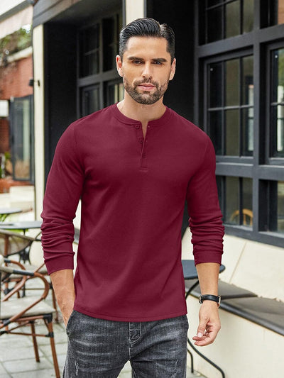 Urban Classic Simple Henley Shirt (US Only) T-Shirt coofandy 