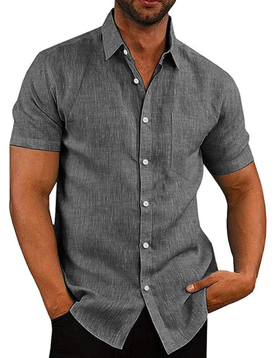Short Sleeve Casual Shirt (US Only) Shirts coofandy Black S 