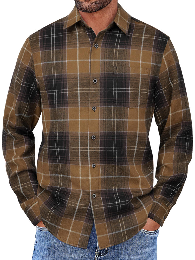 Casual Button Down Plaid Flannel Shirt (US Only)