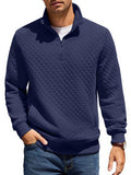 Trendy Quarter Zip Pullover Quilted Sweatshirt (US Only)
