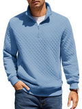 Trendy Quarter Zip Pullover Quilted Sweatshirt (US Only)