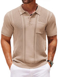 Casual Textured Knit Polo Shirt (US Only)
