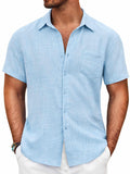 Textured Short Sleeve Button Down Shirt (US Only)