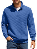 Trendy Quarter Zip Pullover Quilted Sweatshirt (US Only)