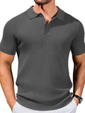 Ribbed Knit Textured Polo Shirt (US Only)