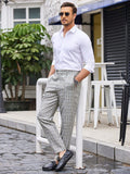 Casual Plaid Suit Pants (US Only) Pants coofandy 