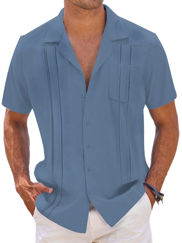 Casual Linen Relaxed Fit Shirt (US Only) Shirts coofandy Blue S 