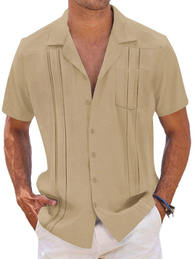 Casual Linen Relaxed Fit Shirt (US Only) Shirts coofandy Khaki S 