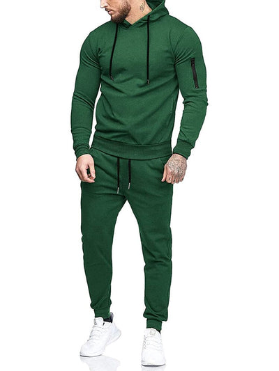 Casual 2-Piece Hooded Running Sport Suit Sets (US Only) Sports Set COOFANDY Store Green S 