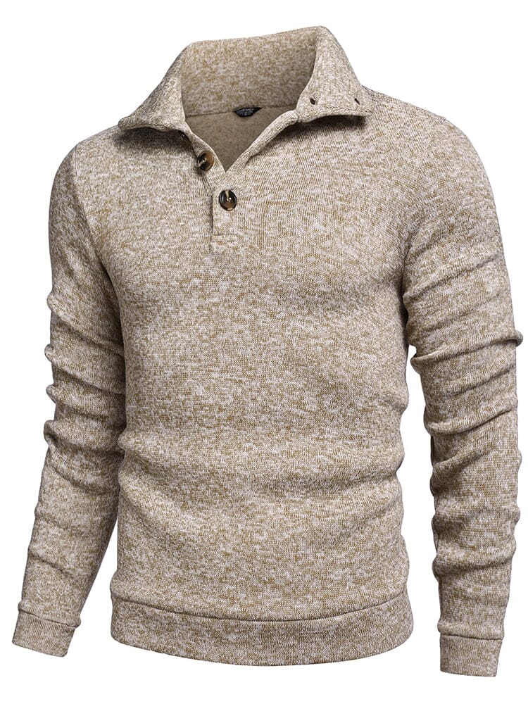 Casual Thermal Texured Knitted Sweatshirt (US Only) Sweaters coofandy Light Khaki S 