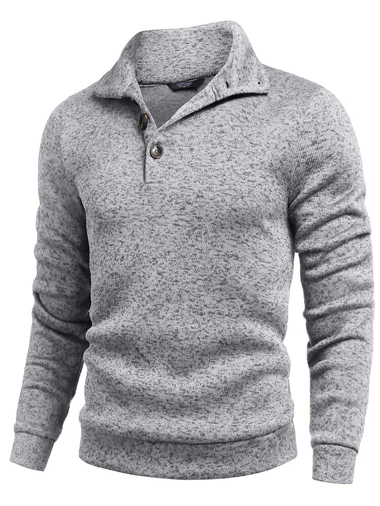 Casual Thermal Texured Knitted Sweatshirt (US Only) Sweaters coofandy Light Grey S 