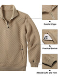 Trendy Quarter Zip Pullover Quilted Sweatshirt (US Only)