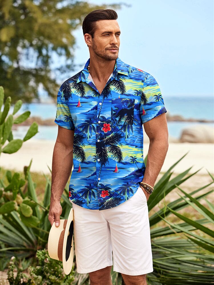 Summer Beach Floral Print Shirt (US Only) Shirts coofandy 