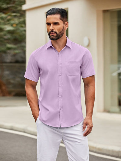 Casual Simple Button Down Shirt (US Only) Shirts coofandy Purple S 