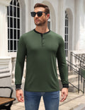 Casual Modern Contrast Henley Long Sleeve Shirt (US Only)