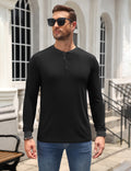 Casual Modern Contrast Henley Long Sleeve Shirt (US Only)