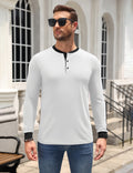 Casual Modern Contrast Henley Long Sleeve Shirt (US Only)