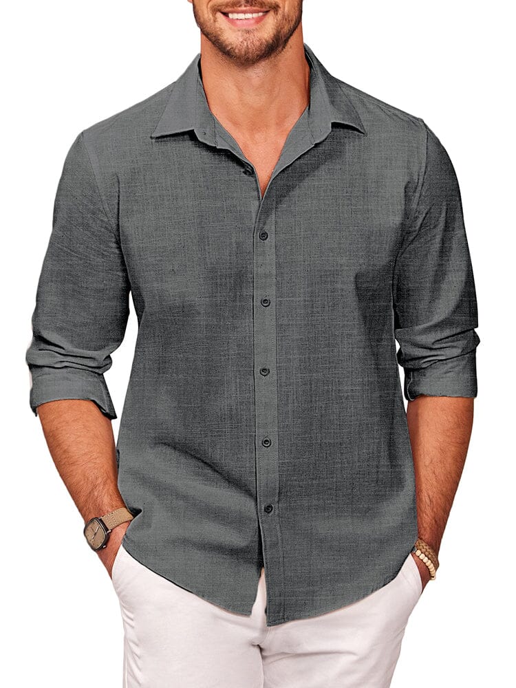 100% Cotton Oxford Shirt (US Only) Shirts coofandy Black S 
