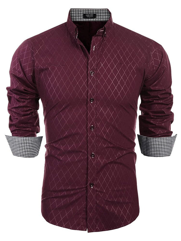 Business Dress Shirt (US Only) Shirts coofandy Dark Wine Red S 