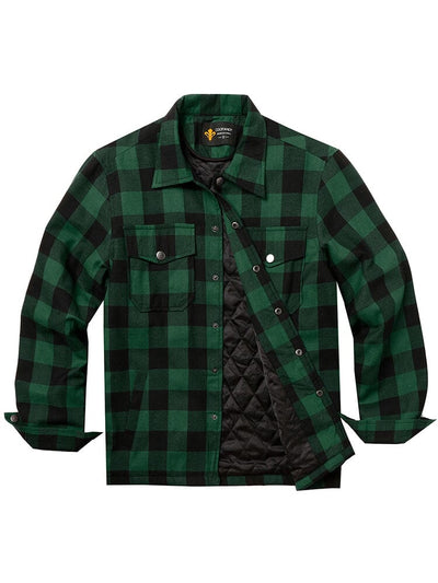 Flannel Checked Lined Shirt Shirts coofandy 