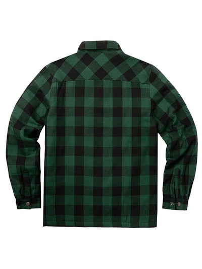 Flannel Checked Lined Shirt Shirts coofandy 