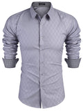 Checked Shirt Business Shirt Shirts coofandy Grey S 