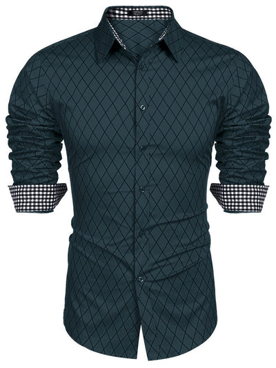 Checked Shirt Business Shirt Shirts coofandy 