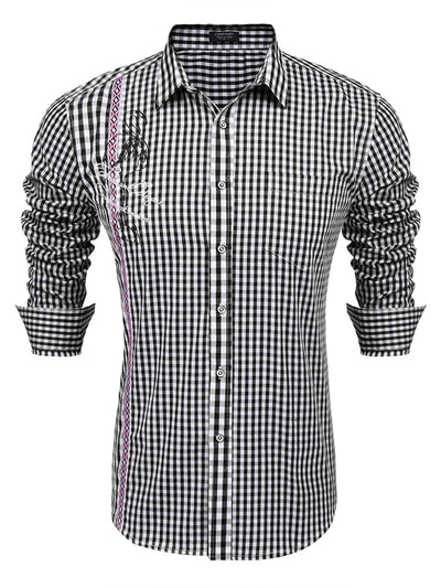 Casual Elegant Chequered Shirt Shirts coofandy PAT2 S 