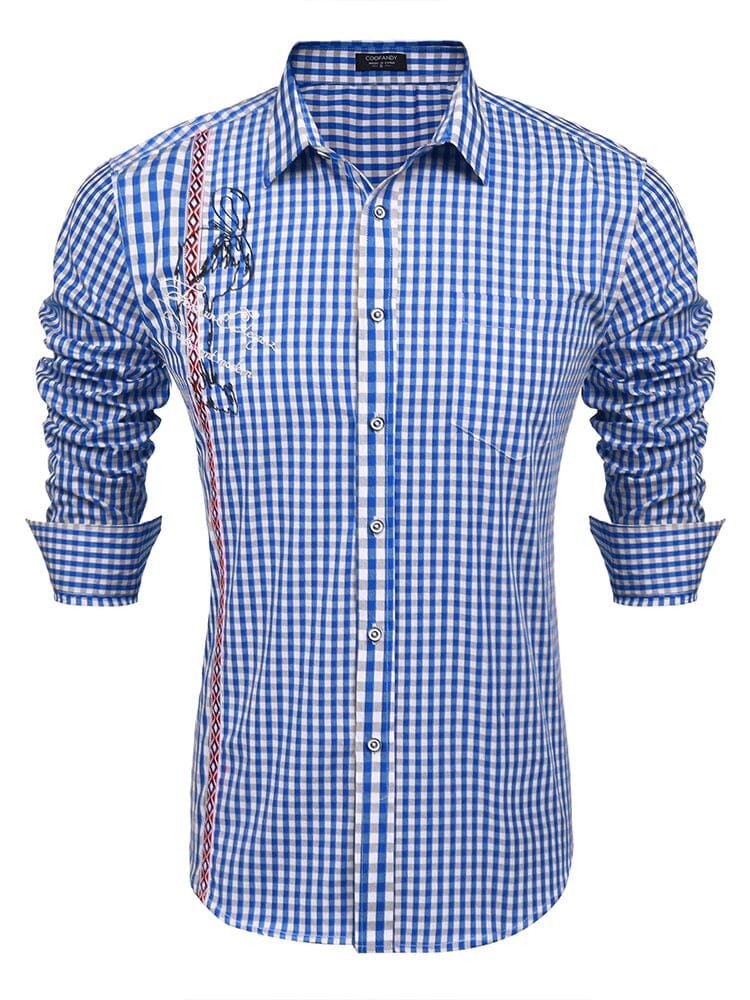 Casual Elegant Chequered Shirt Shirts coofandy PAT3 S 