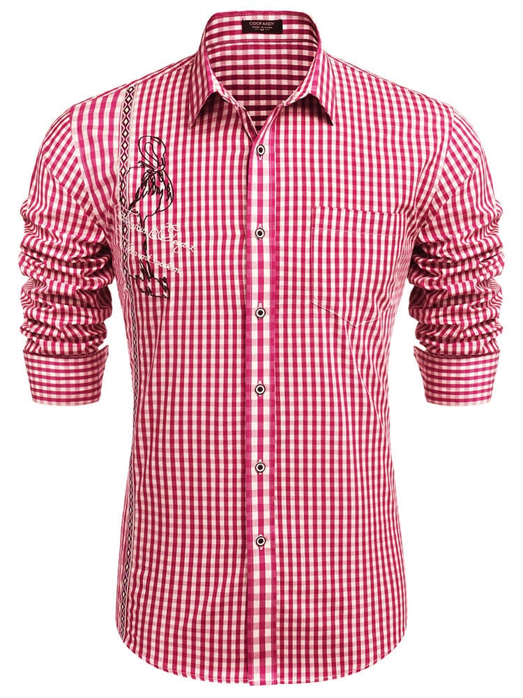 Casual Elegant Chequered Shirt Shirts coofandy 