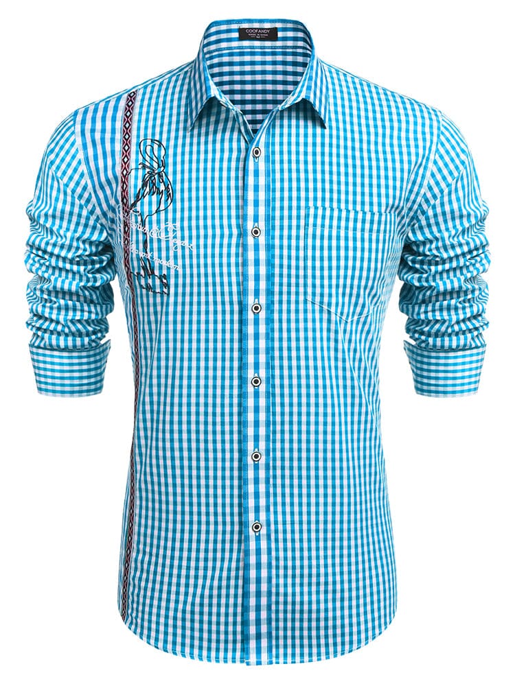 Casual Elegant Chequered Shirt Shirts coofandy PAT10 S 