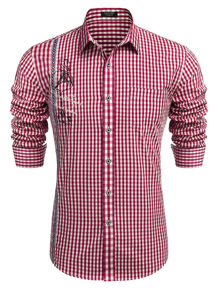 Casual Elegant Chequered Shirt Shirts coofandy PAT5 S 