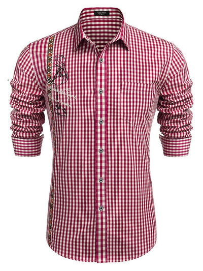 Casual Elegant Chequered Shirt Shirts coofandy PAT11 S 