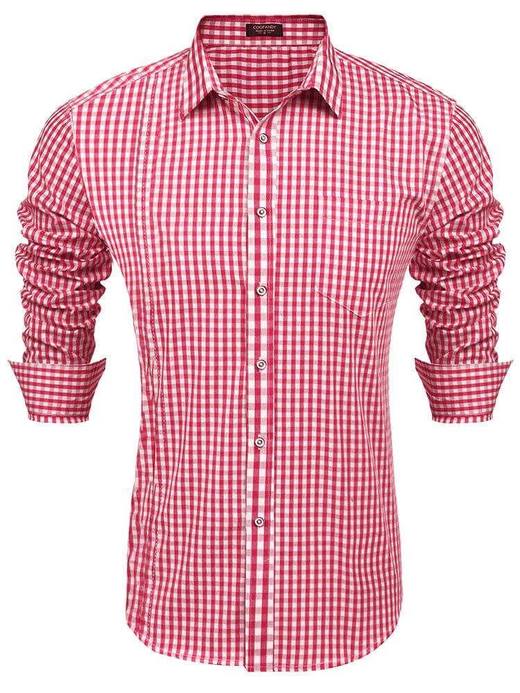 Casual Elegant Chequered Shirt Shirts coofandy PAT1 S 