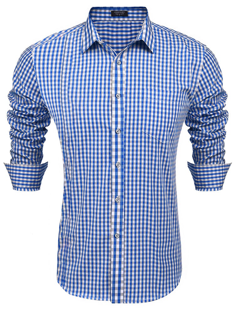 Casual Elegant Chequered Shirt Shirts coofandy PAT8 S 