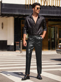 Stylish Metallic Shiny Pants Pants coofandy 
