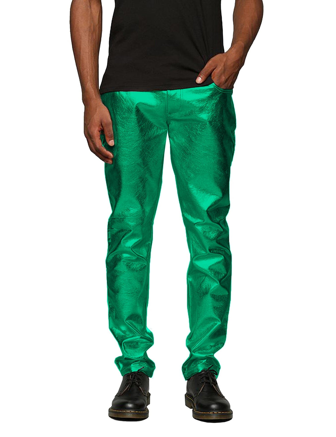 Stylish Metallic Shiny Pants for Men COOFANDY