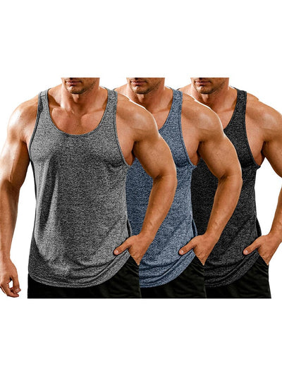 3 Pack Workout Tank Tops (US Only) Tank Tops coofandy Black/Blue/Grey S 