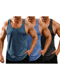 3 Pack Workout Tank Tops (US Only) Tank Tops coofandy Black/Navy Blue/Royal Blue S 