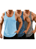 3 Pack Workout Tank Tops (US Only) Tank Tops coofandy Dark Grey/Sky Blue/Navy Blue S 