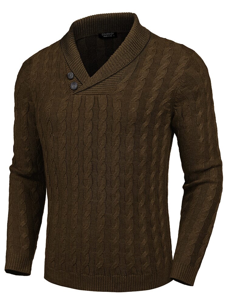 Casual Cable Knit Sweater (US Only) Sweater coofandy Brown S 