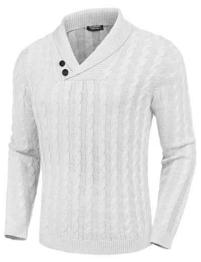 Casual Cable Knit Sweater (US Only) Sweater coofandy White S 