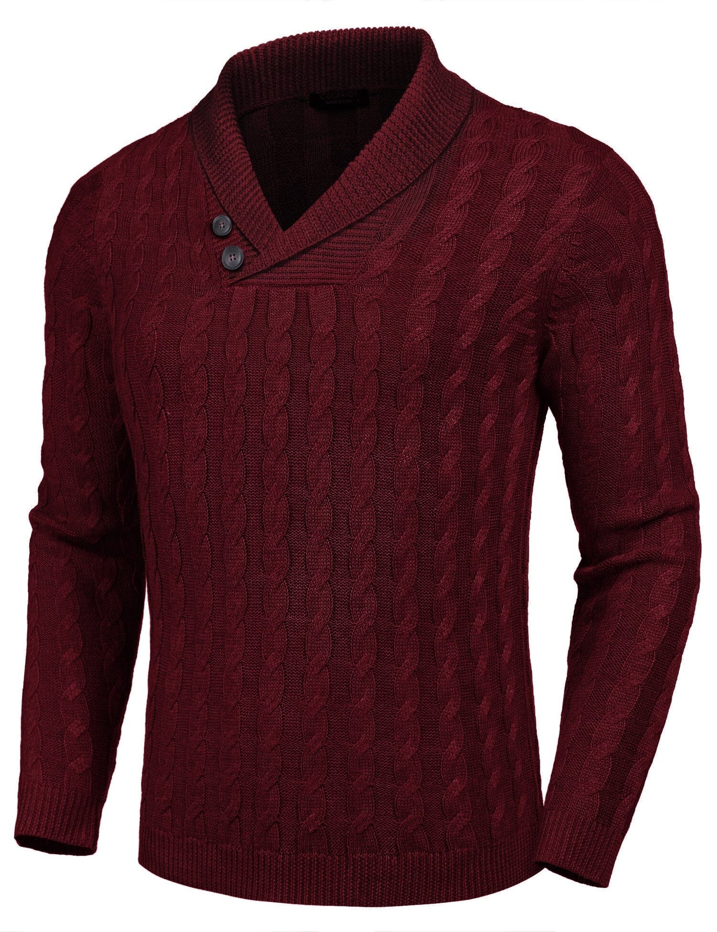 Casual Cable Knit Sweater (US Only) Sweater coofandy Wine Red S 